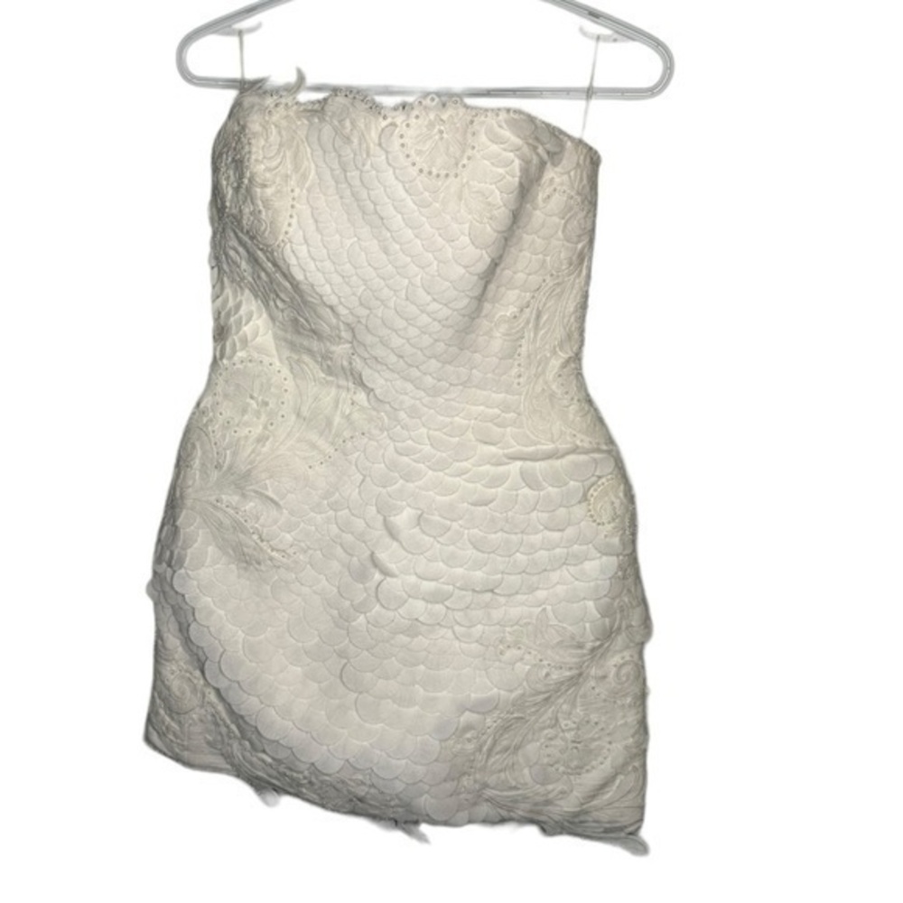 Zimmermann White Tama Filigree-Embellished Minidress - COTTON & LINEN Size 6
